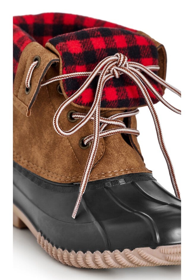Fold Over Collar Boot, BROWN, alternate image number null