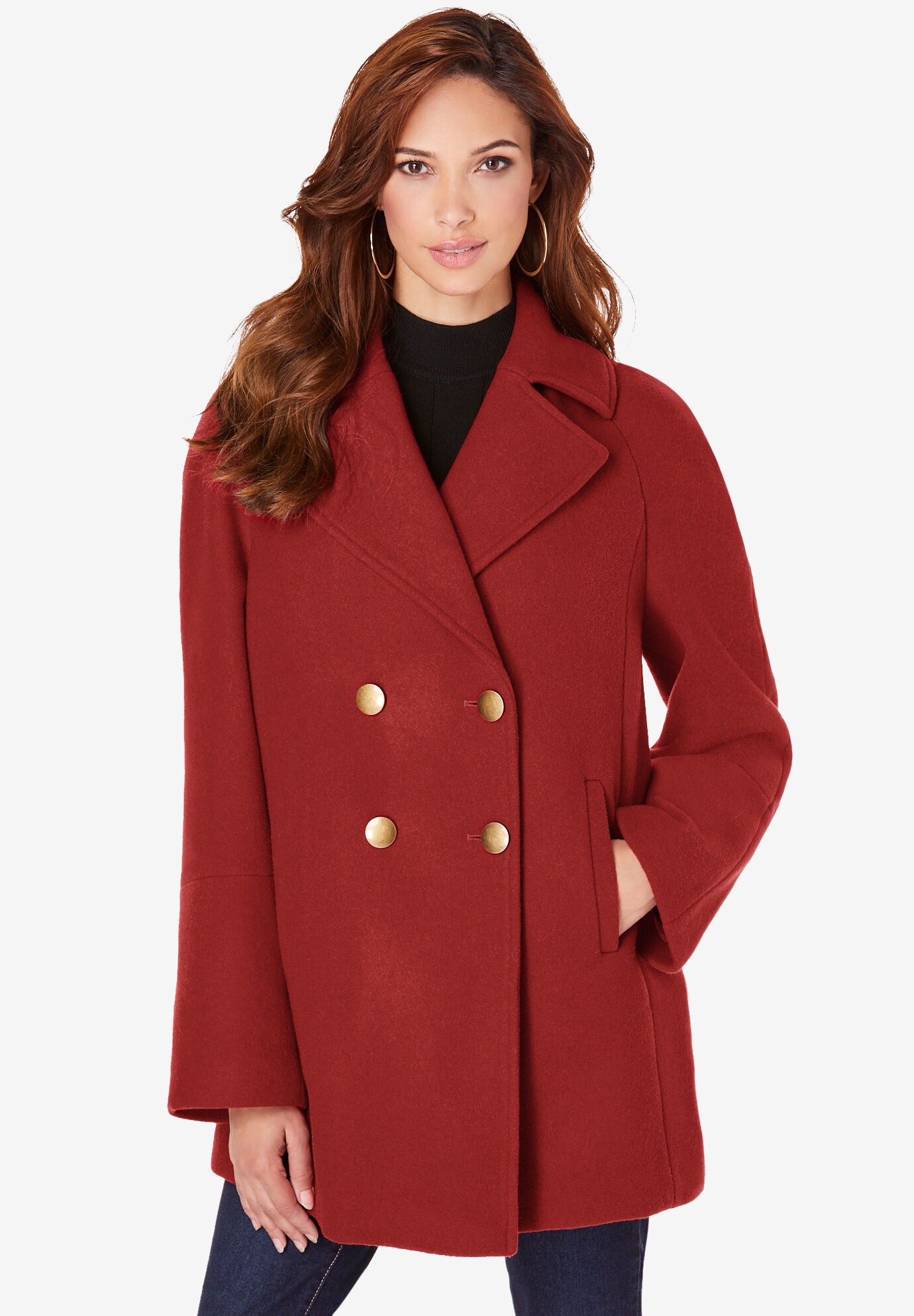 Modern Wool A Line Peacoat for Cold Weather Black Catherines