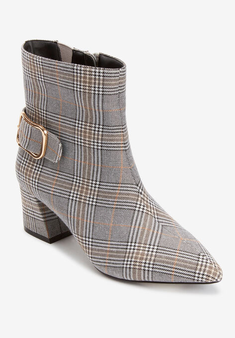 The Calliope Bootie By Comfortview, GREY PLAID, hi-res image number null