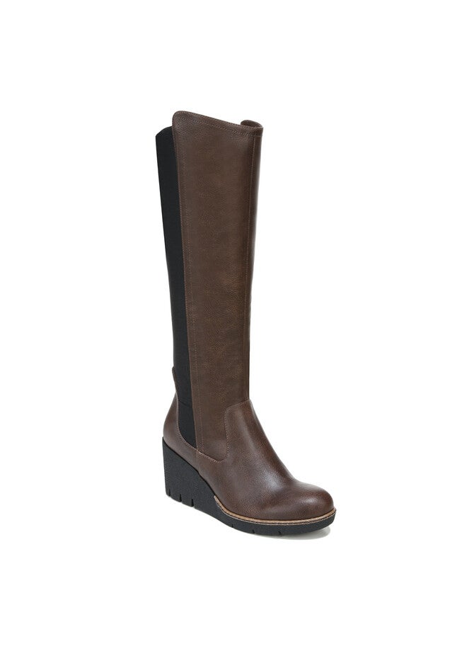 Lindy Tall Wedge Boot, FUDGE BROWNIE, hi-res image number null