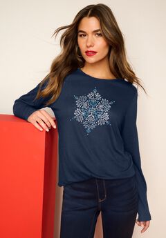Plus Size Graphic Long Sleeve Tee