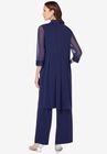 Three-Piece Lace & Sequin Duster Pant Set, , on-hover image number null