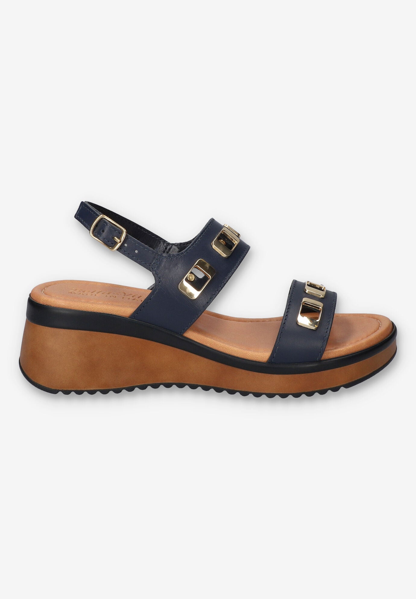 Vic-Italy Wedge Sandal, NAVY LEATHER, alternate image number 2