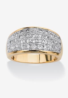 1.25 Tcw Pave Cubic Zirconia Ring Gold-Plated