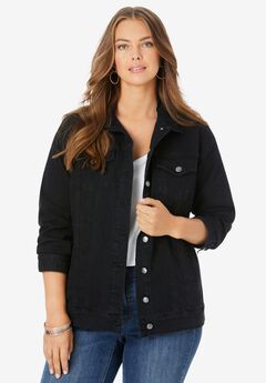 Plus Size Boyfriend Stretch Denim Jacket