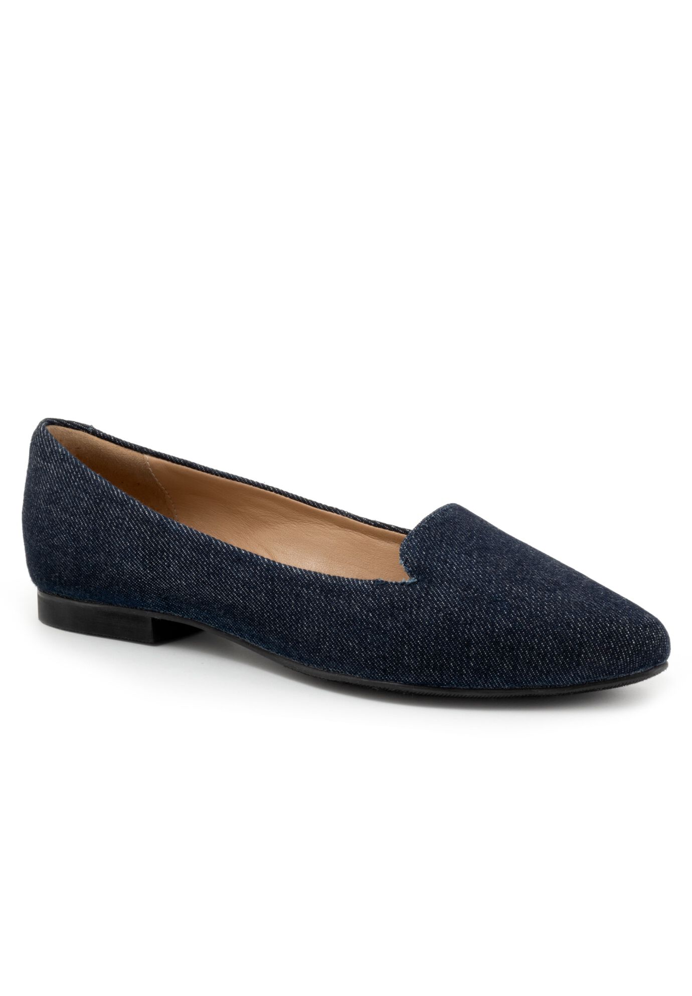 Harlowe Slip Ons by Trotters&reg;, BLUE DENIM TEXT, hi-res image number 0
