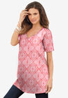 Studded Tie-Dye Tunic, CORAL DIAMOND TIE DYE, hi-res image number null