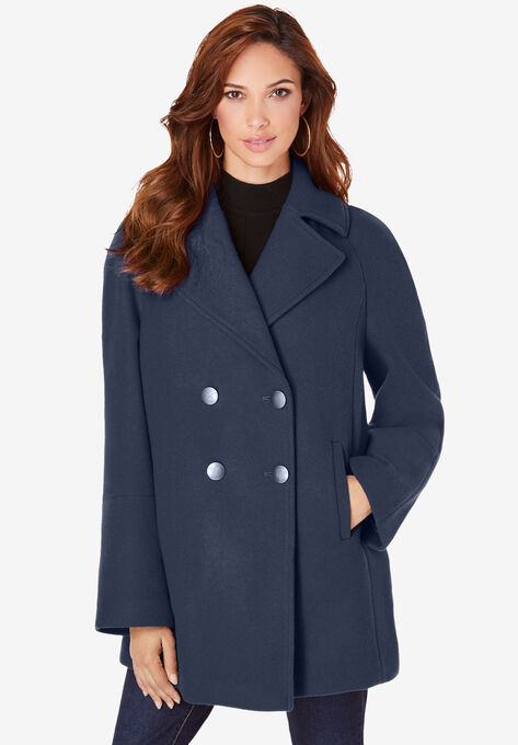 Modern A-Line Peacoat, NAVY, hi-res image number null