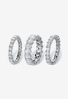 Platinum Plated 3-Piece Stackable Engagement Ring, , on-hover image number 1