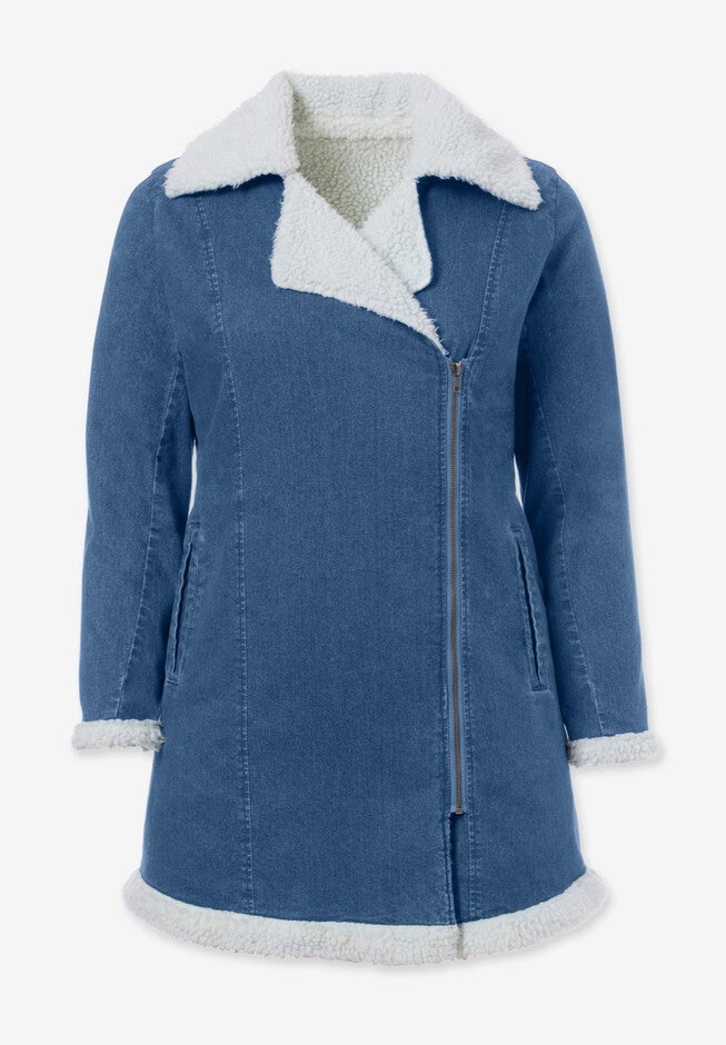 Sherpa-Lined Denim Jacket, , alternate image number null