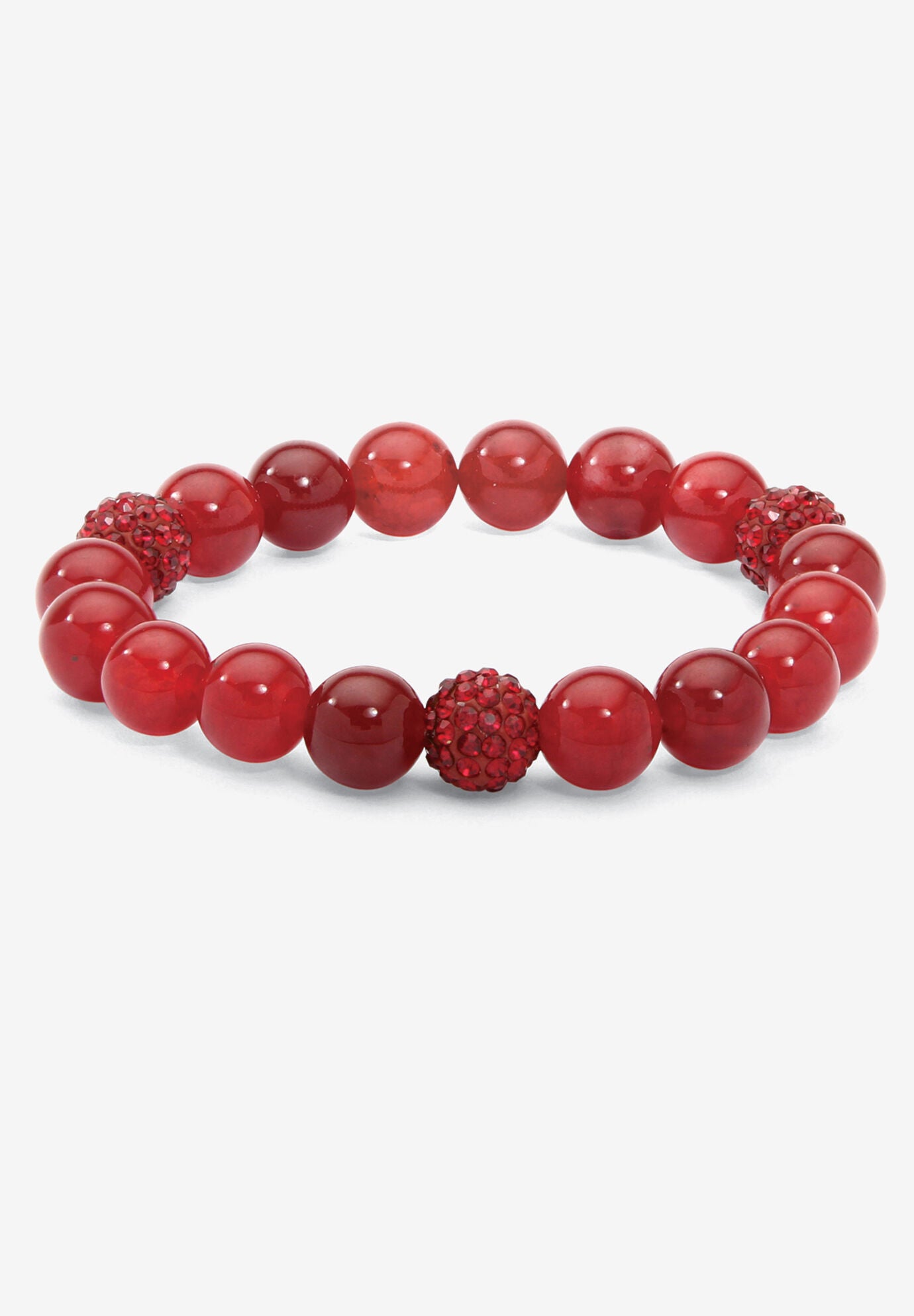 Simulated Birthstones Agate Stretch Bracelet 8 inches, JANUARY, hi-res image number 0