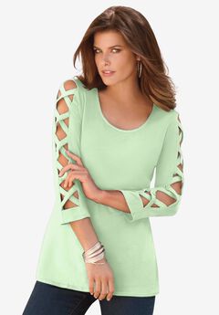 Plus Size Mint Green Tops