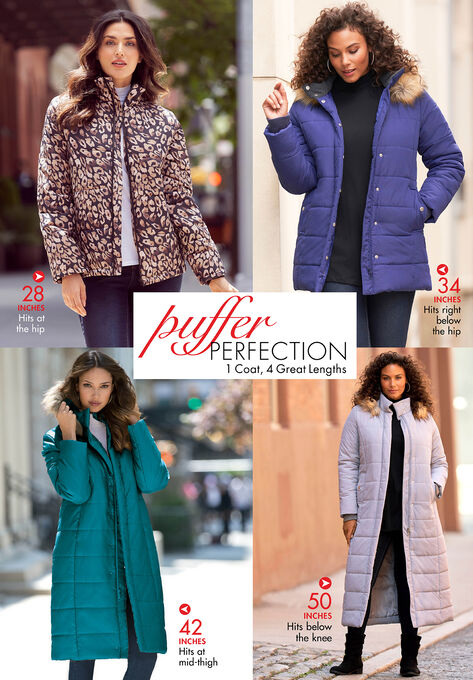 Classic-Length Puffer Jacket with Hood, , alternate image number null