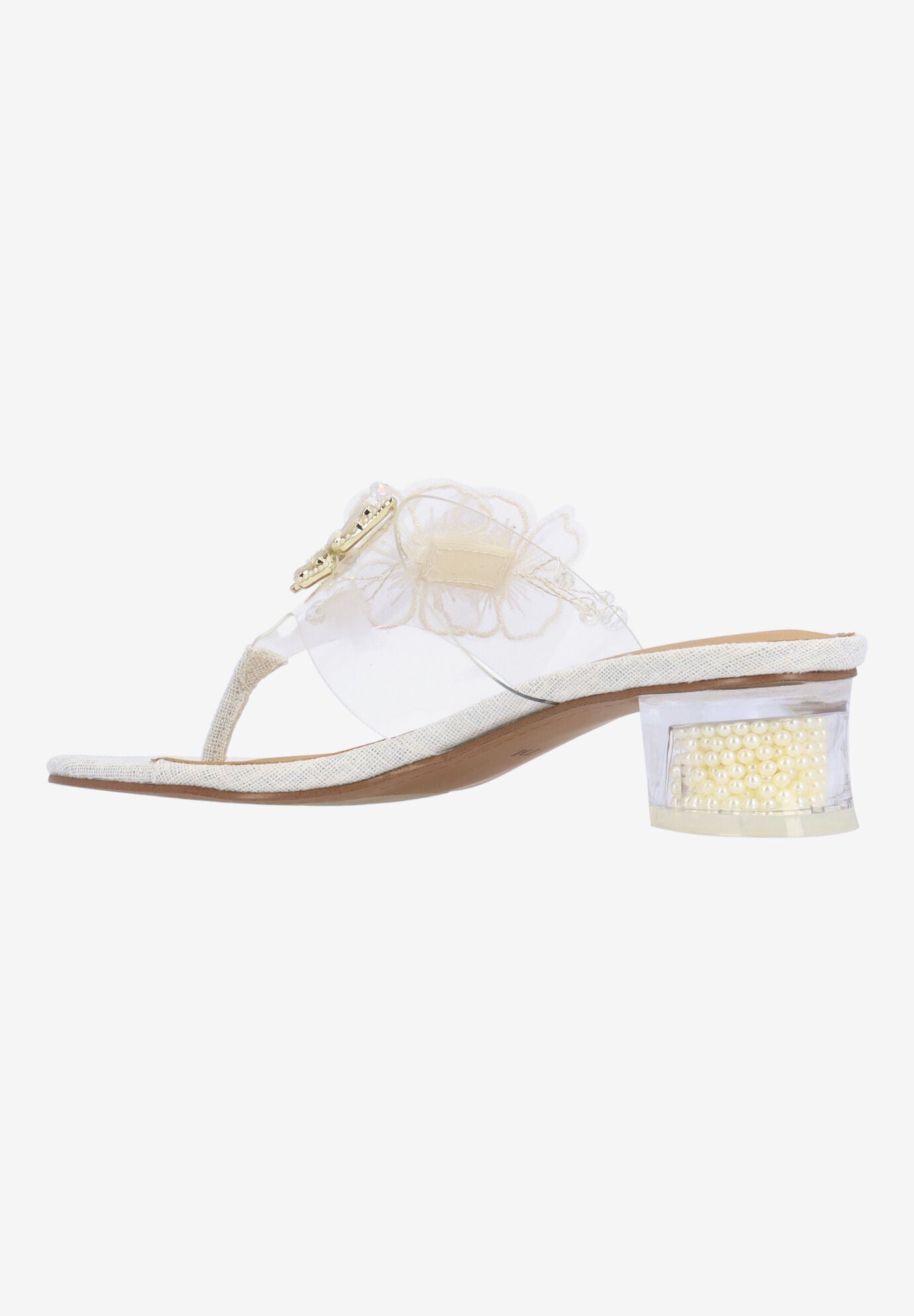 Flowerfly Thong Sandal, CLEAR WHITE GOLD, on-hover image number 1