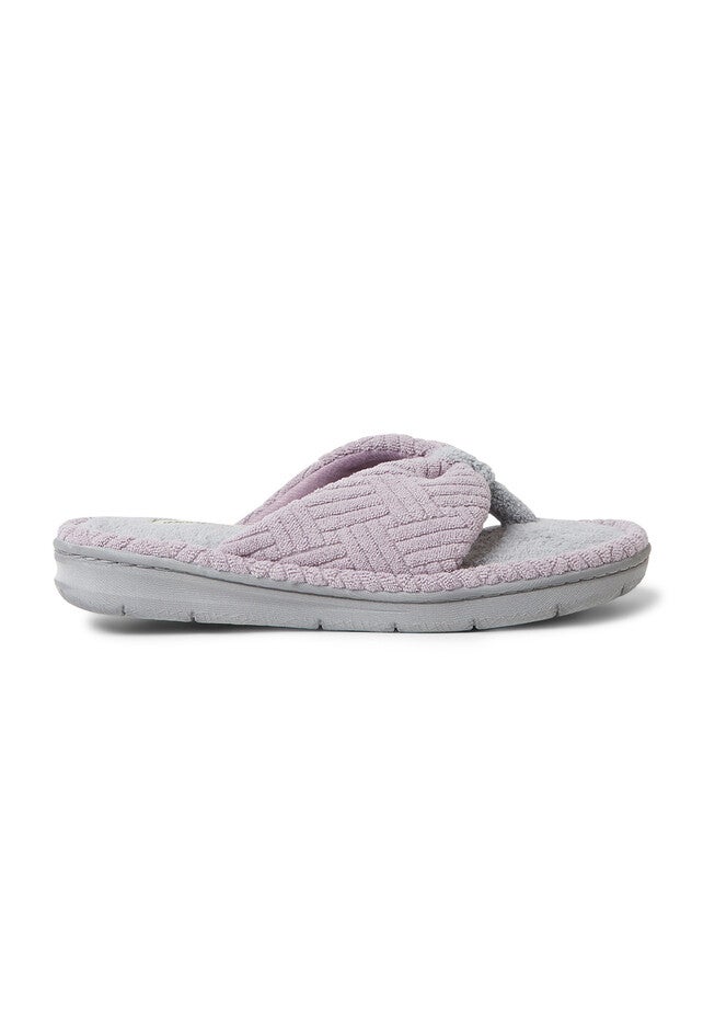Addison Textured Terry Thong Slippers, , alternate image number null