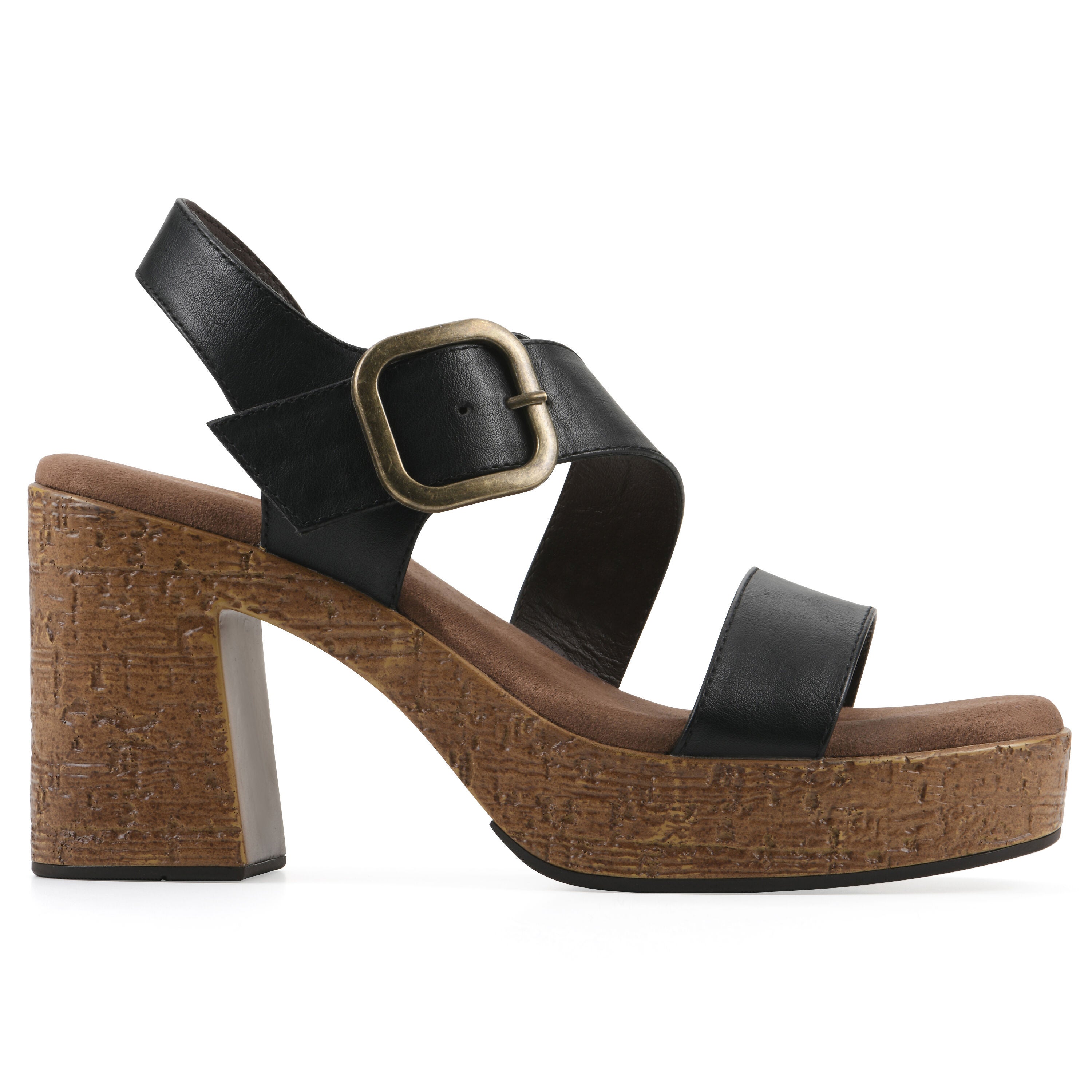 Barb Platform Sandal, BLACK SMOOTH, alternate image number 2