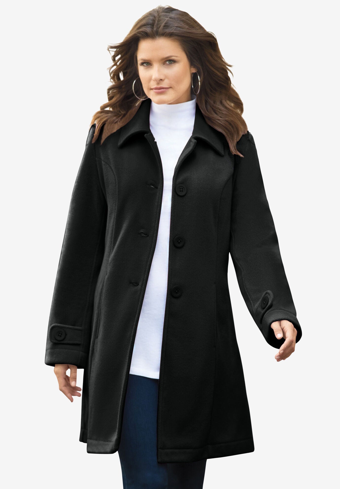 Plus size online plush fleece jacket