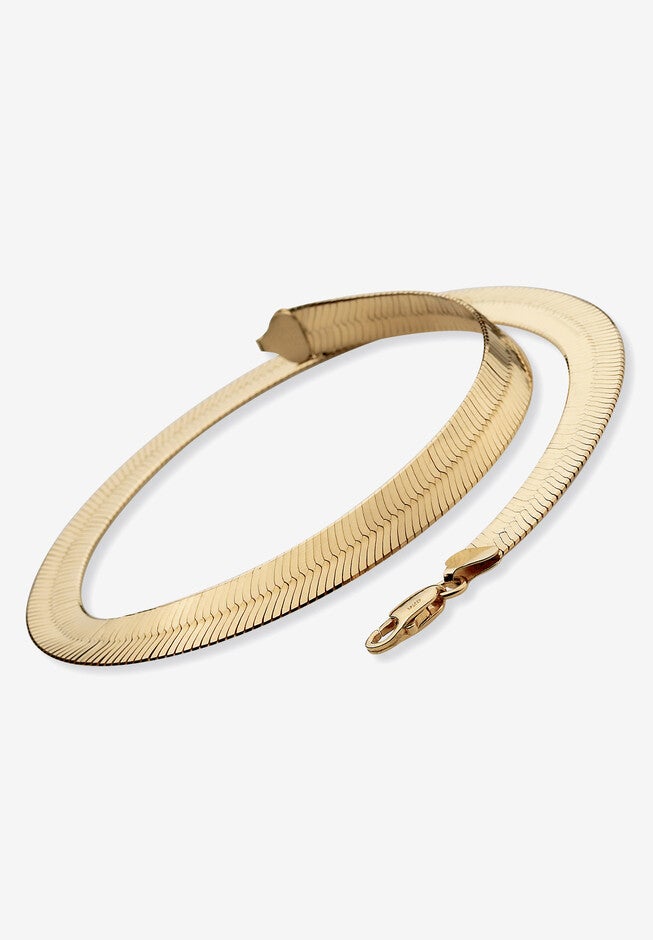 Herringbone Necklace In .925 Sterling Silver With A Golden Finish, , on-hover image number null