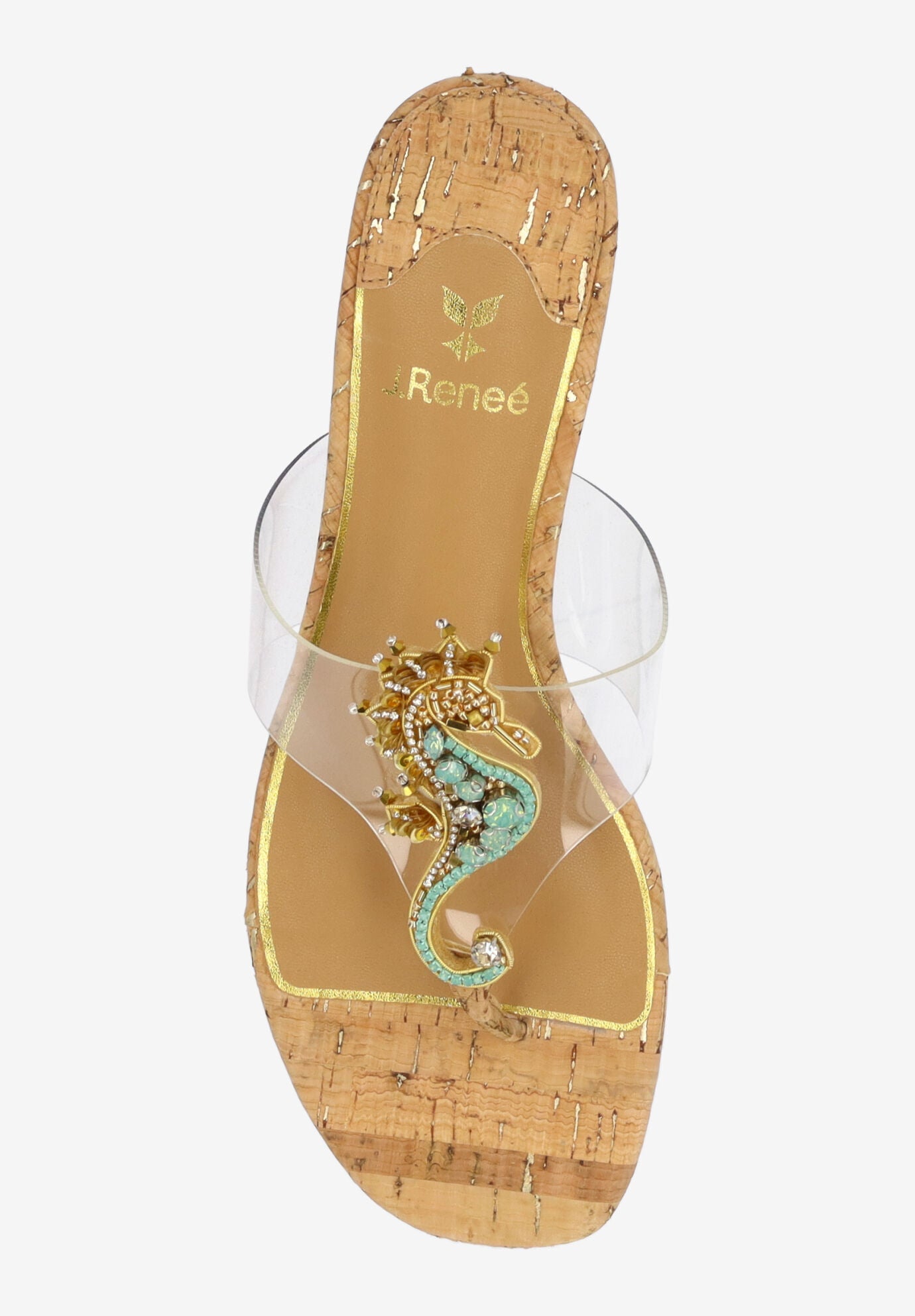 Seehorse Thong Sandal, CLEAR NATURAL GOLD, alternate image number 2