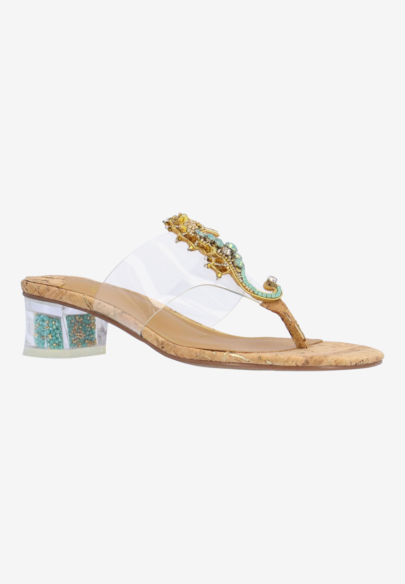 Seehorse Thong Sandal, CLEAR NATURAL GOLD, hi-res image number 0