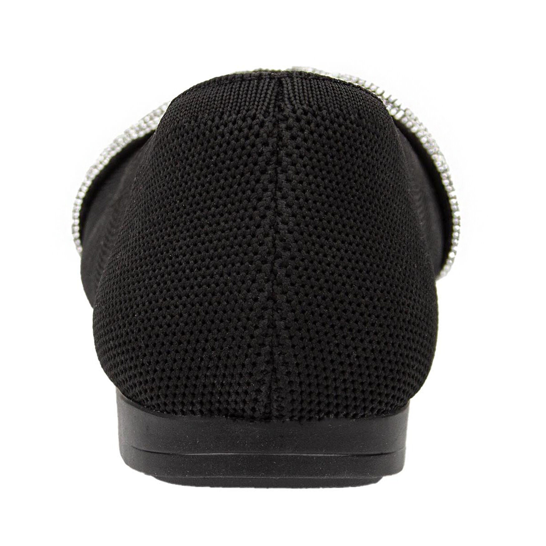 Nissa Square Toe Stretch Knit Flat, BLACK KNIT RHINE, alternate image number 2
