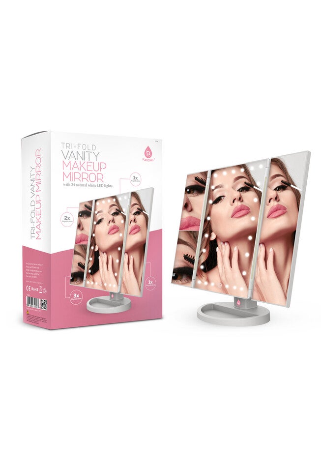 Tri-Fold Led Vanity Makeup Mirror, , on-hover image number null