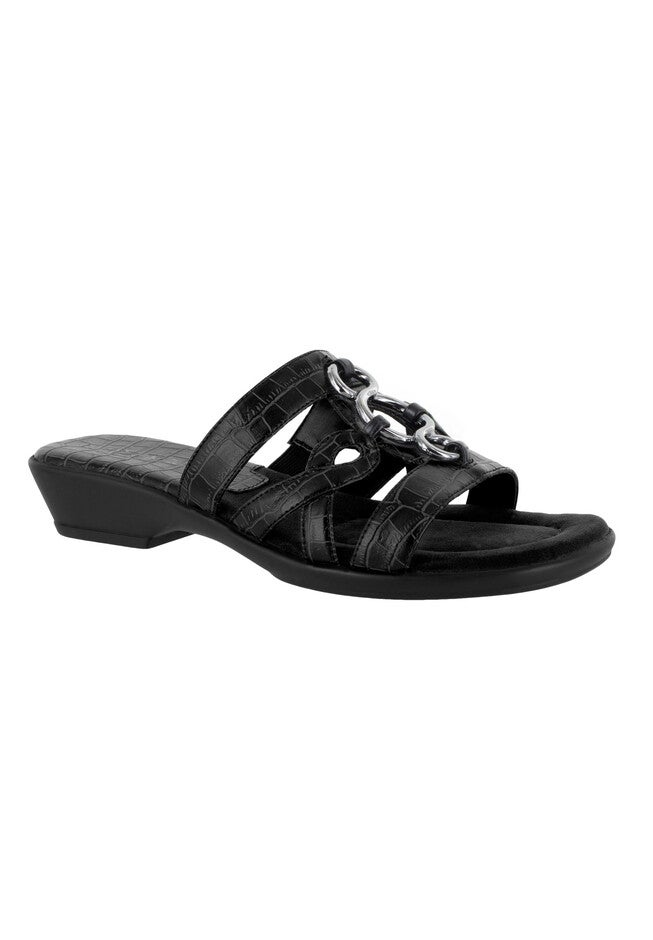 Torrid Sandals by Easy Street®, BLACK CROCO, hi-res image number 0