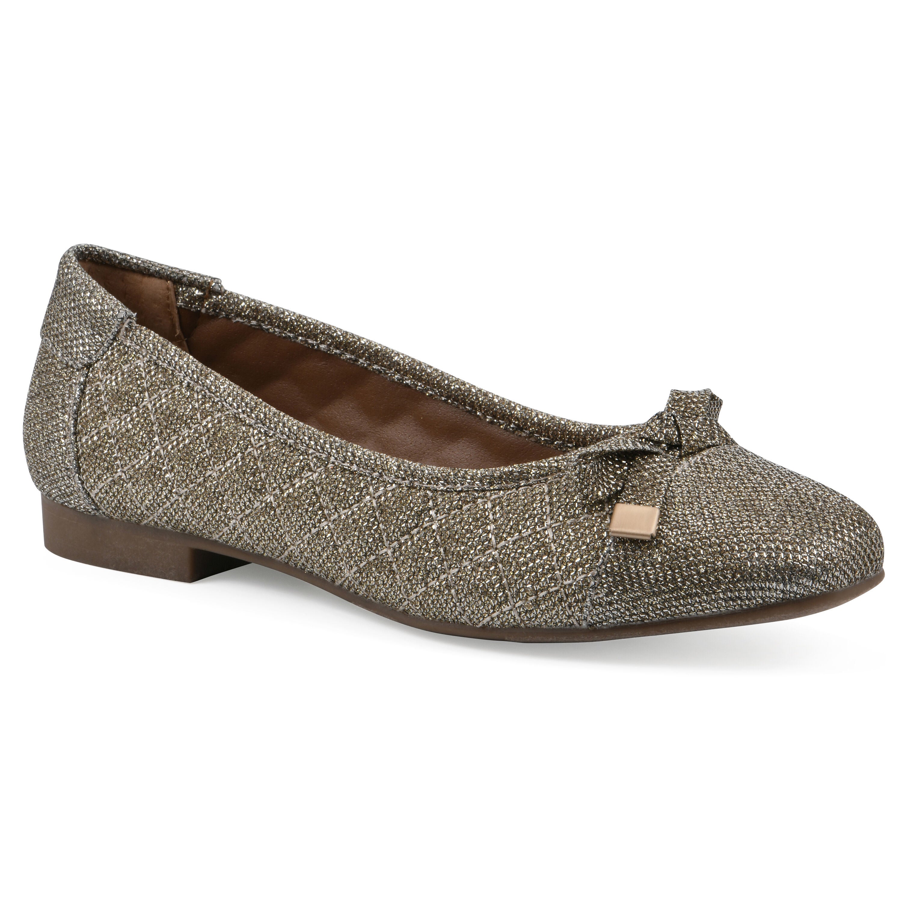 Bocah Ballet Flat - WIDE, GOLD GLITTER FABRIC, hi-res image number 0