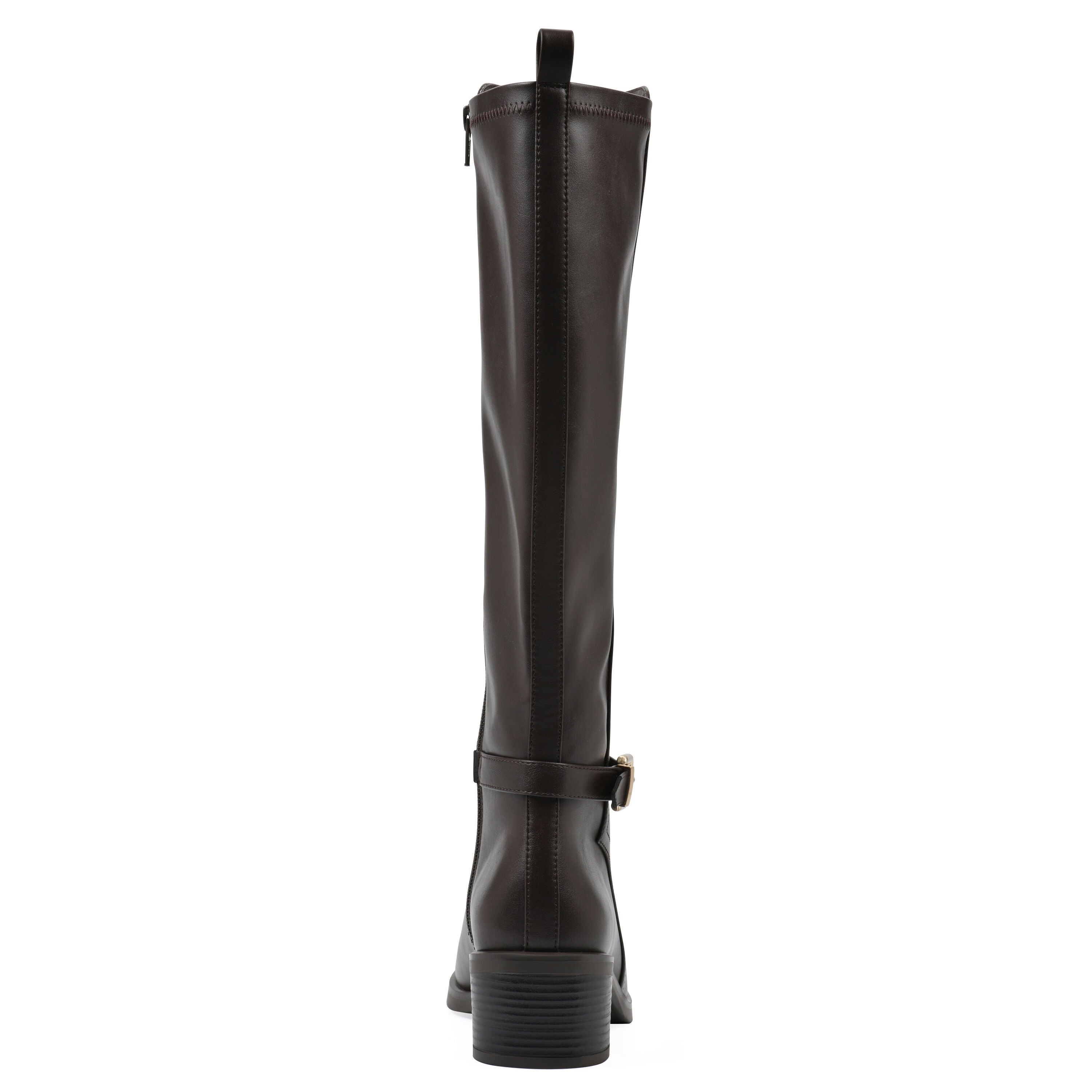 Custard Wide Calf Tall Shaft Riding Boot, DARK BROWN, on-hover image number 1