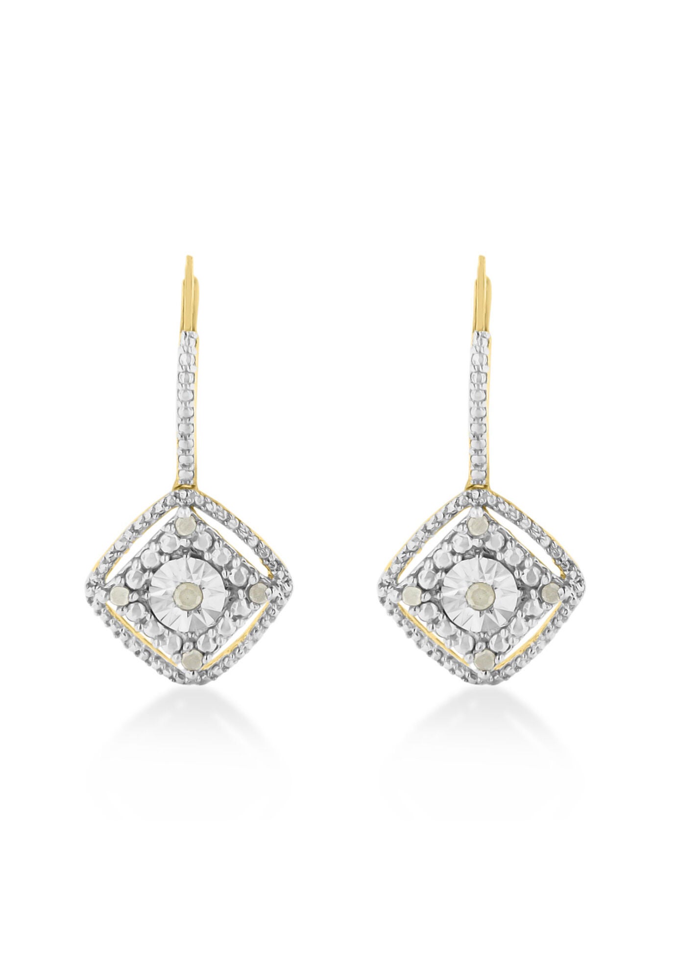 Diamond Dangle Earrings Sterling Silver, Silver Catherines