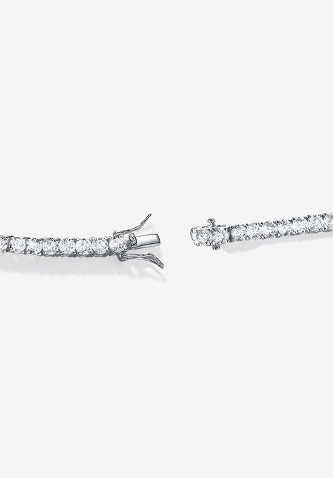 10.75 Tcw Round Cubic Zirconia Platinum-Plated Tennis Bracelet 7.5", , on-hover image number null