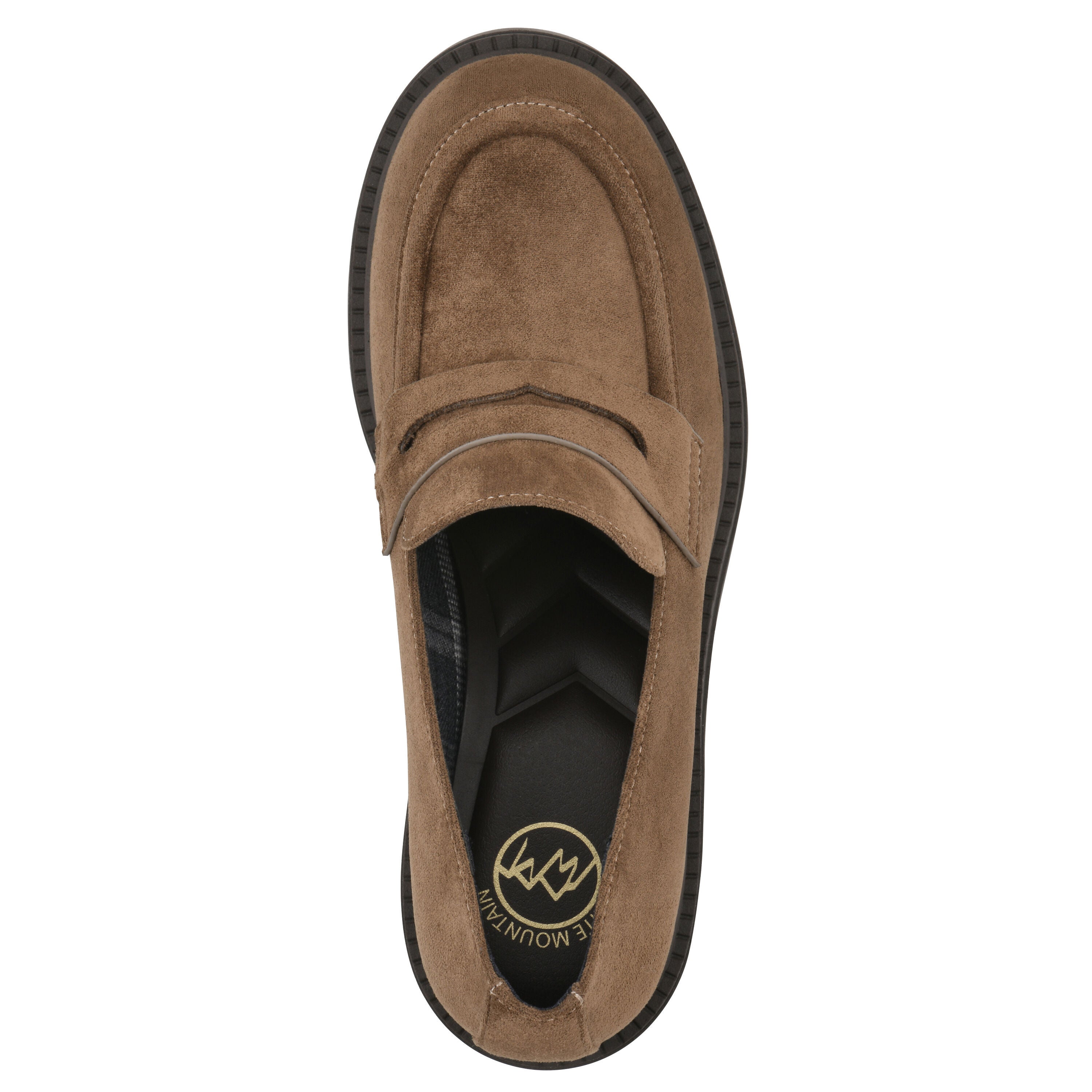 Brigetty Heeled Penny Loafer, DARK TAUPE FABRIC, alternate image number 4