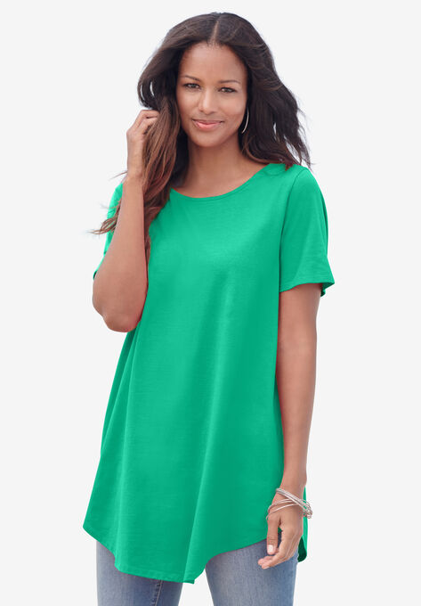 Crisscross-Back Ultimate Tunic, TROPICAL EMERALD, hi-res image number null