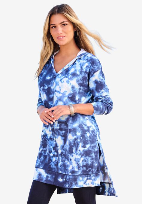 Tunic Hoodie, NAVY TIE DYE, hi-res image number null