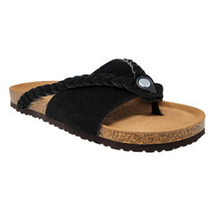 Leather Braided Thong Footbed Sandal