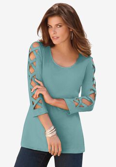 Plus Size Ultimate Lattice Sleeve Tee