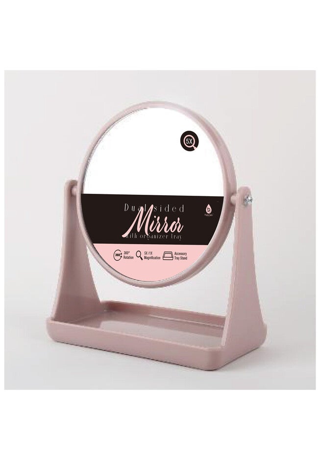 Dual Sided Mirror With Accessory Tray Stand • 360° Rotation • 5X/ 1X Magnification, O, hi-res image number 0