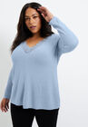 Scallop Lace Sweater, PALE BLUE, hi-res image number null
