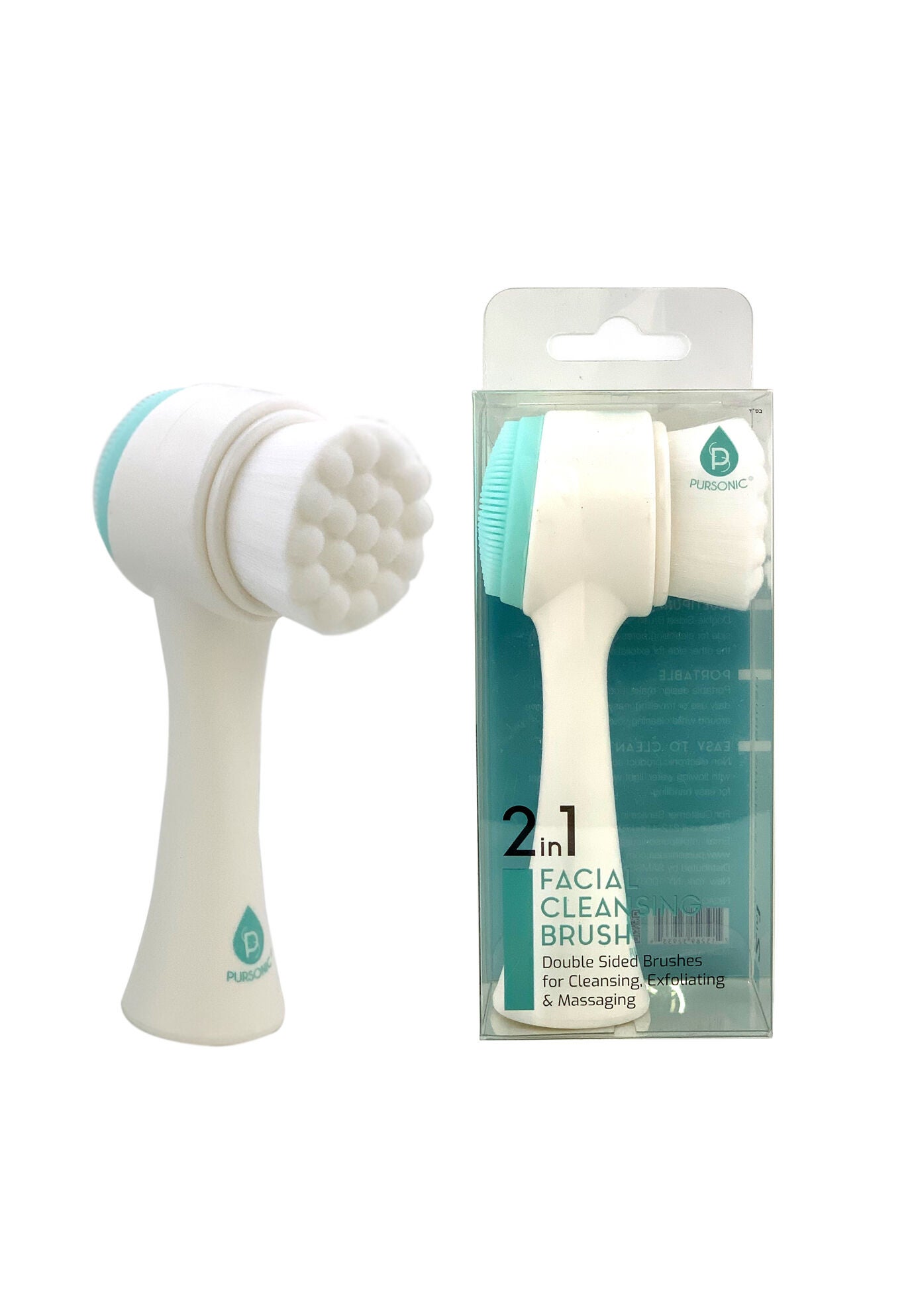 Dual Sided Facial Cleansing Brush, AQUA, hi-res image number 0