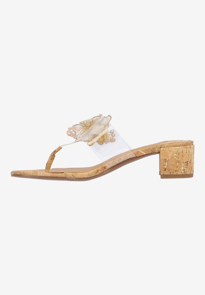 Beeutiful Thong Sandal, CLEAR NATURAL GOLD, alternate image number 5