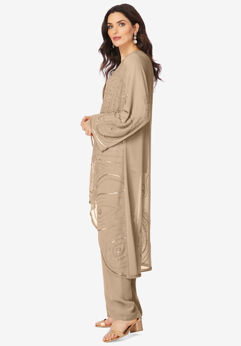 Three-Piece Beaded Pant Suit, , alternate image number null