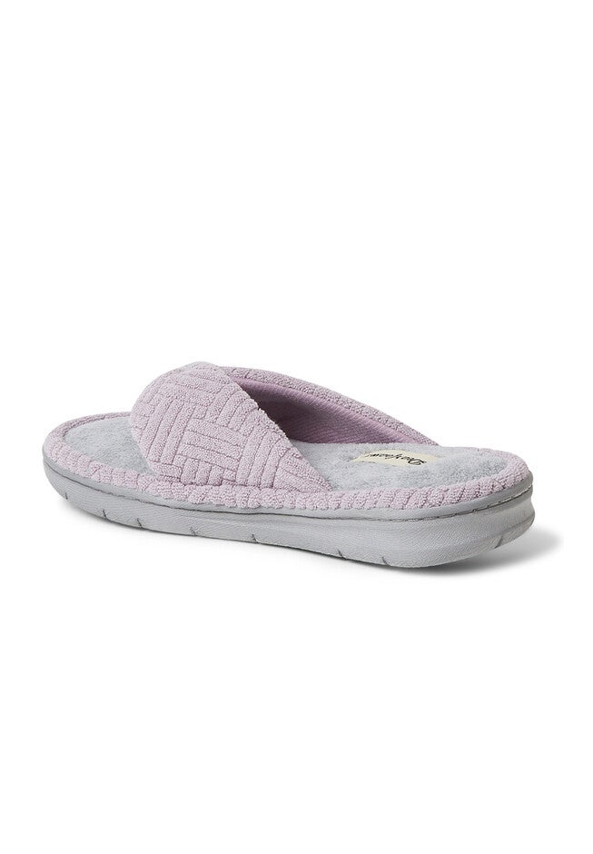 Addison Textured Terry Thong Slippers, , on-hover image number null