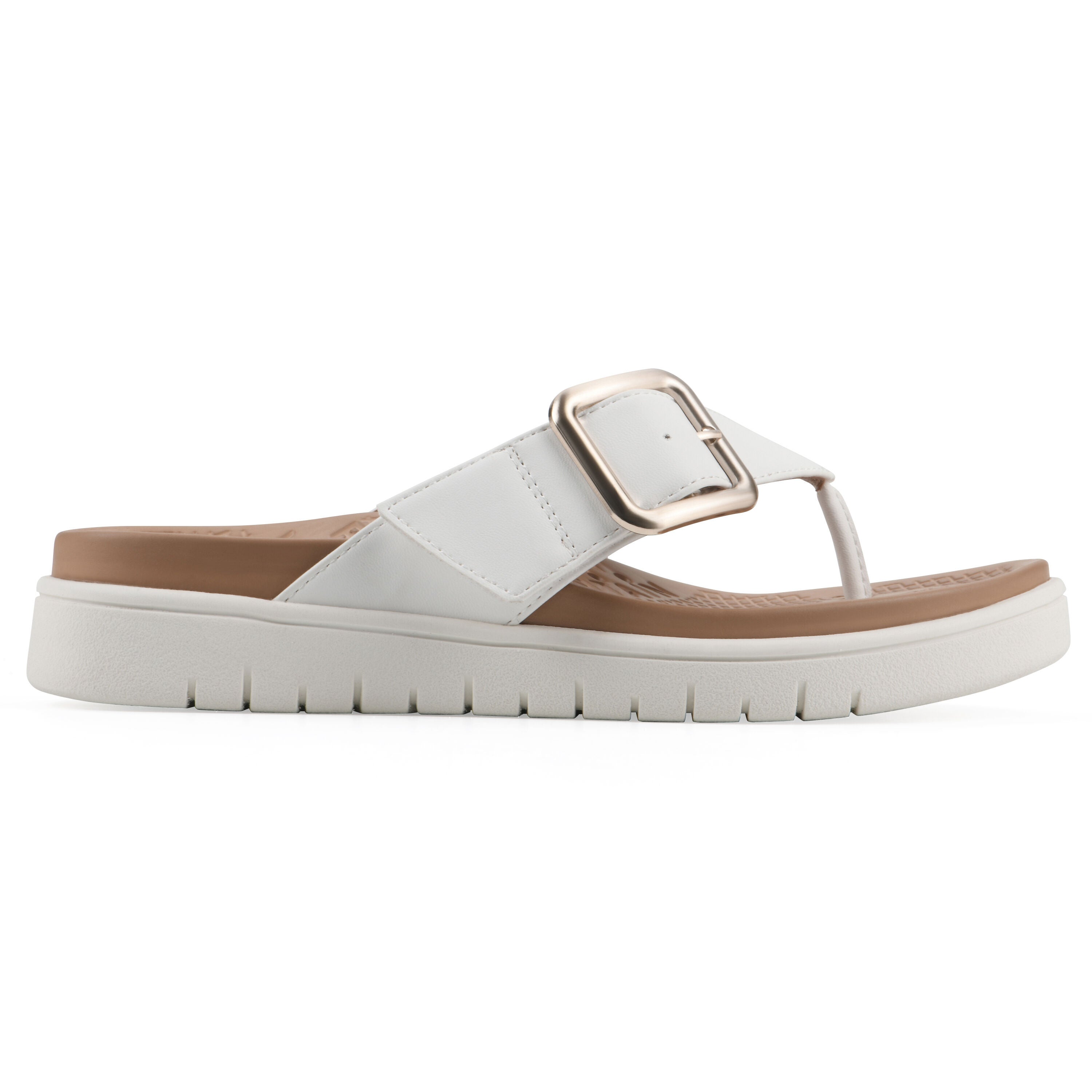 Nalla FOM Recovery Thong Sandal, WHITE SMOOTH, alternate image number 2