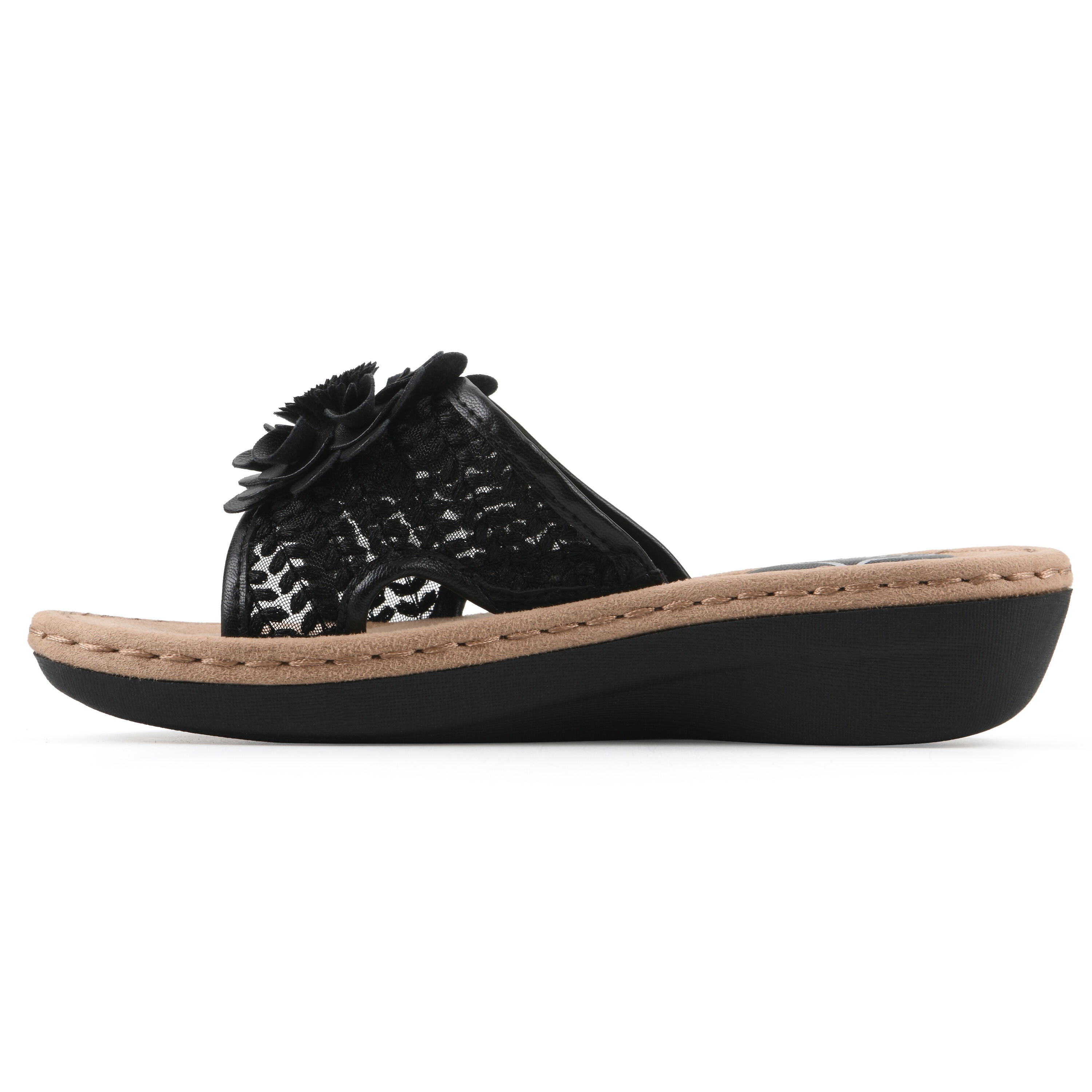 Chill 2 Wedge Slide Sandal, BLACK FABRIC, alternate image number 3