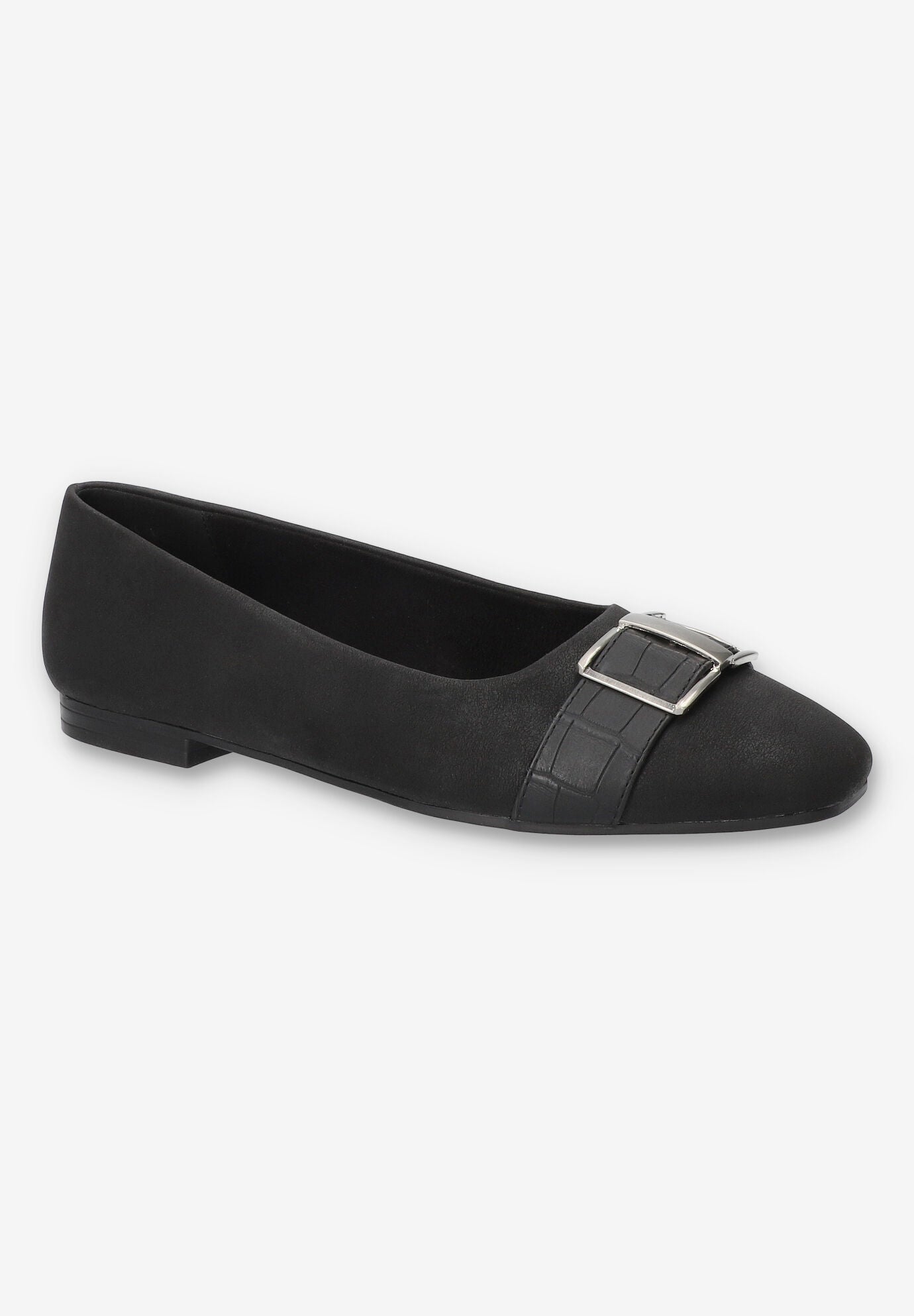 Keely Square Toe Flat, BLACK MATTE, hi-res image number 0