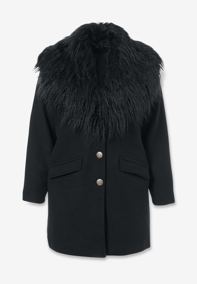 Short Wool Blend Coat, , alternate image number null