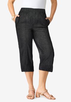 Plus Size Easy-Wear Straight Leg Capri