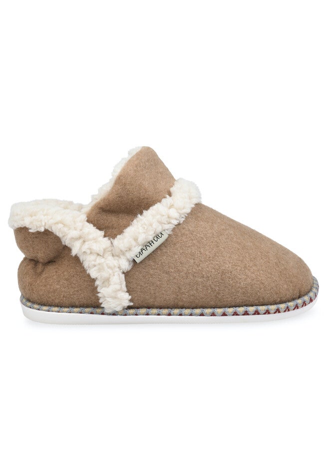 Faux Wool Felted Ankle Boot Slippers, , alternate image number 2