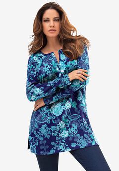 Plus Size Navy Blue Tops