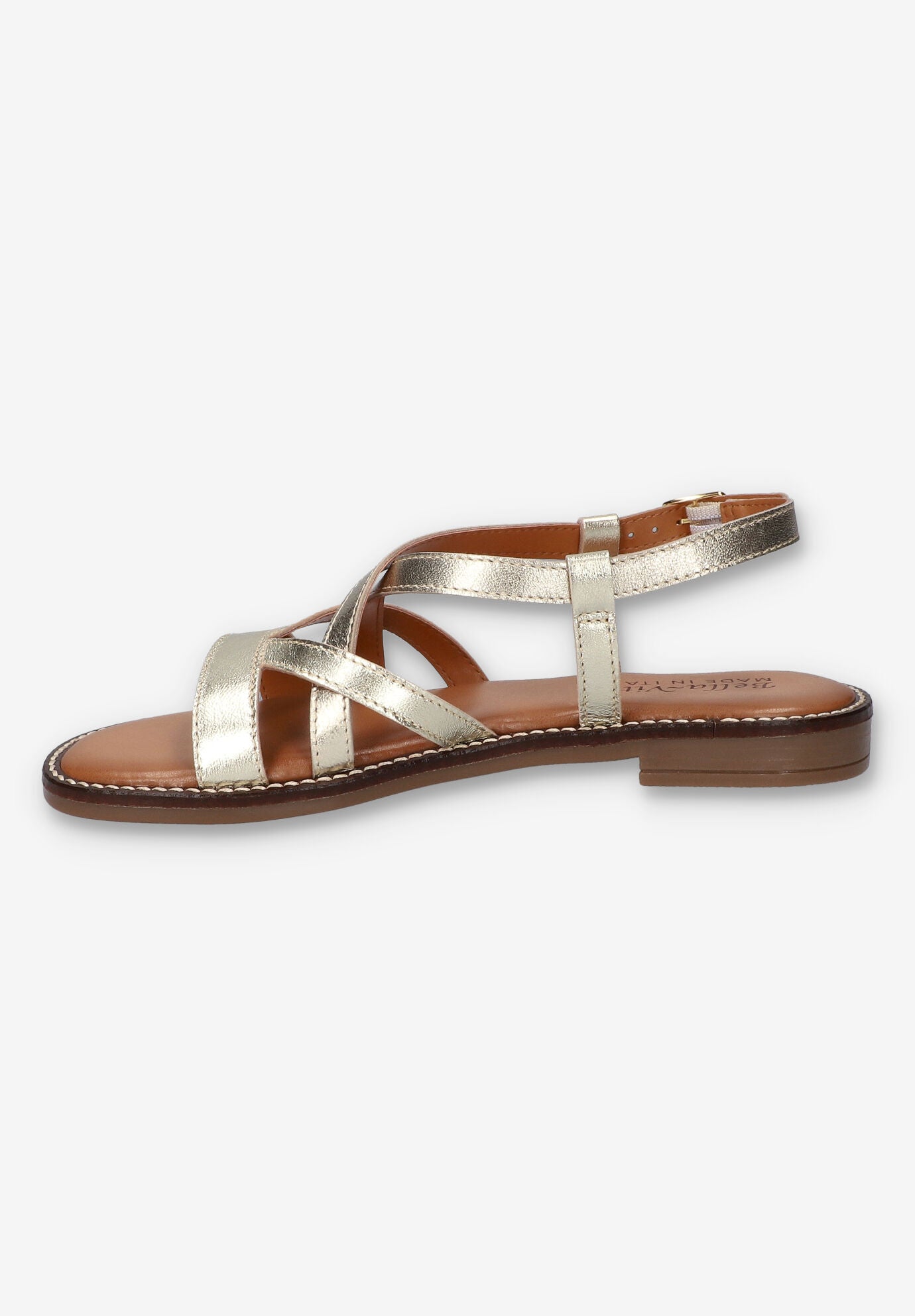 Tya-Italy Flat Sandal, CHAMPAGNE LEATHER, alternate image number 4